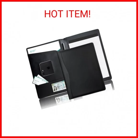 Padfolio Portfolio Folder Pu Leather Binder Interview Legal Organizer W/ Busines