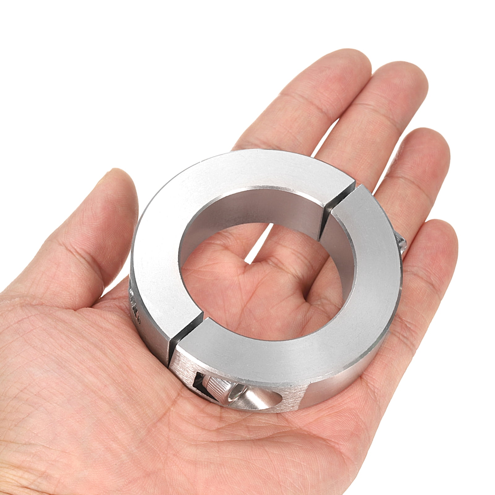 Uxcell Double Split Shaft Collar 1-3/4" Bore, Two Piece Clamping Collar 2-3/4" OD 11/16" Thickness, 303 Stainless Steel Set Screw Split Collar