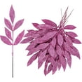 thumbnail image 2 of 20 Pieces Glittered Artificial Leaf Spray Picks 13" Tall for Christmas Winter Wedding Wreath Tree Floral Arrangment Vase Bouquets Table Centerpieces Decoration (Pink), 2 of 7