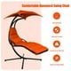 Costway Suspendu Chaise d'Hamac Chaise W / Oreiller Auvent Stand Orange – image 7 sur 10