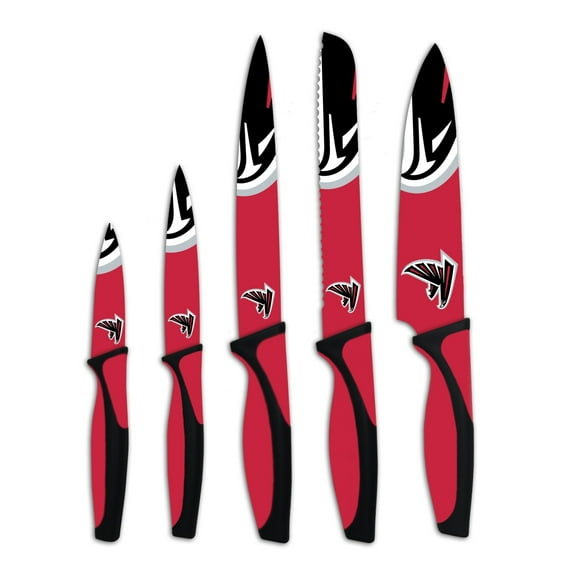 The Sports Vault - NFL 5 Piece Kitchen Knife Set, Atlanta Falcons
