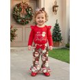 thumbnail image 4 of RUINIXCW Baby Girls Christmas Outfit Long Sleeve Romper Print Pants Headband, 4 of 8