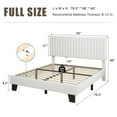 thumbnail image 2 of Virans Full Size Bed Frame, Upholstered Linen Platform Bed frame with Fabric Headboard,Solid Wood Slats Support,Noise Free,No Box Spring,Easy Assembly,White, 2 of 9