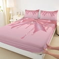thumbnail image 3 of Homewish Girls Female Cartoon Ribbon Bow Twin Sheet Sets 3pcs,Splash Bling Glitter Twin Fitted Sheet Microfiber,Dreamy Princess Bow Knot Breathable Flat Sheet,Breathable Home Decor, 3 of 7