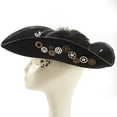 thumbnail image 7 of Slccxzc Felt Tricorn Pirate Hat Skull Decor Adult Headwear, 7 of 7