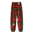 thumbnail image 5 of Garbnen Plaid Flannel Pj Pants for Men Winter Fluffy Fleece Sleep Pant with Pockets Wide Leg Elastic Band Lounge Pj Bottoms for Men, 5 of 7