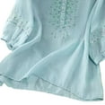 thumbnail image 7 of MIXUE Womens Summer Tops Floral Embroidered Round Neck Long Sleeve Fashion Casual Shirts For Women T-shirts Streetwear,Blue,L, 7 of 7