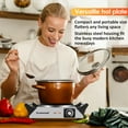 thumbnail image 5 of Techwood Hot Plate for Cooking, 1500W Electric Stove Countertop Single Burner with Adjustable Temperature & Stay Cool Handles, 7.5” Cooktop for Home/RV/Camp, Compatible for All Cookwares, Silver, 5 of 7