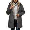thumbnail image 3 of Shadoumai Long Zip Up Hoodie Women Long Sleeve Fleece Lined Jacket Casual Hooded Warm Winter Coat with Pockets, 3 of 6