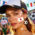 thumbnail image 6 of Deeceymbur 10 Pack Waterproof Removable Flag Temporary Tattoos Face Stickers for International Teams Fan Gear Party Supplies Multicolor Sports Celebration Decals, 6 of 6