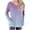 Navy, variant on Maplenight Womens T shirts Raglan Long Sleeve Shirts V-Neck Fall Fashion Clothes Gradient Color Loose Casual Going Out Tops