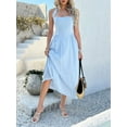 thumbnail image 3 of Women Summer Sleeveless Halter Maxi Dress 2025 Casual Flowy Wedding Guest Cocktail Beach Vacation Dresses Blue M, 3 of 8