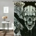 thumbnail image 2 of Orinice Skull Wings Guns Bathroom Decor Set with Hooks, Colorful Luxurious Graphic Print Polyester Fabric Shower Curtain for Bathroom Decoration, Waterproof and Easy to Install 36x72, 2 of 7