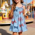 thumbnail image 2 of Leey-World Toddler Girl 4th Of July Dress 4th of July Toddler Girl Outfit Baby Fourth of July Stars Dress Sleeveless USA Smocked Dresses Girls Summer Clothes,Size 3-4 Years, 2 of 5
