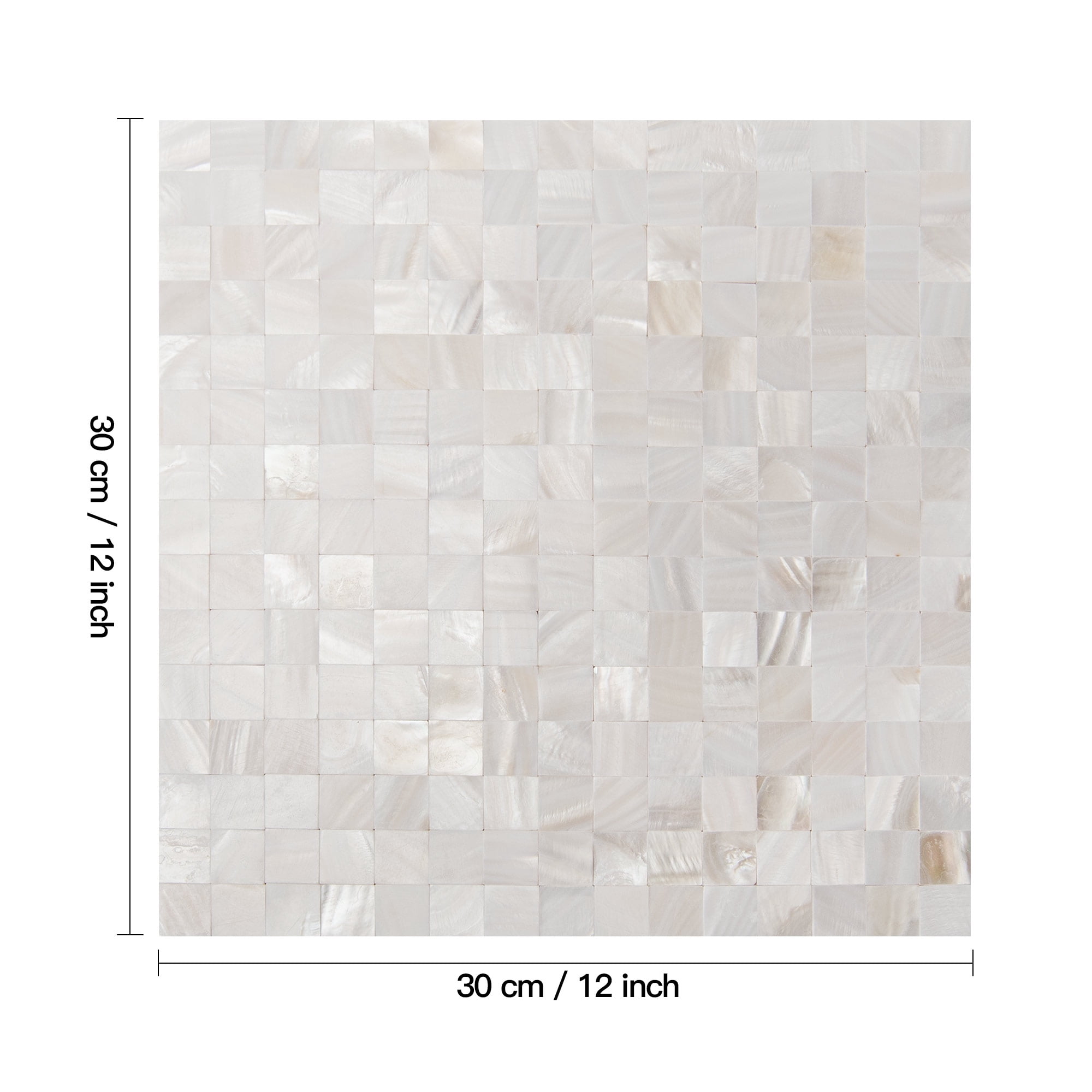 Art3d Mother of Pearl Shell Mini Square Seamless Mosaic Tile for Kitchen Backsplash, Nature Pearl, 12" L X 12" W,(6 Sheets)