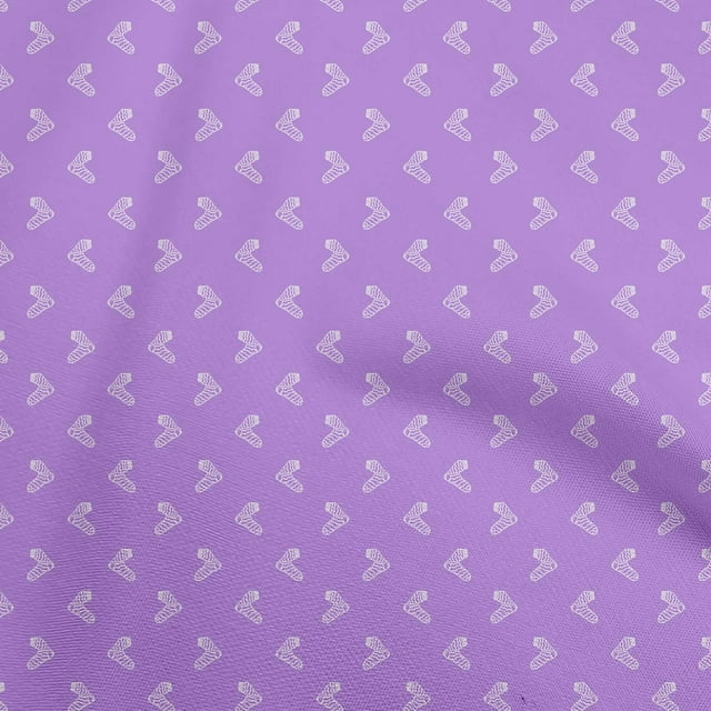 oneOone Cotton Poplin Purple Fabric Retro Socks Sewing Craft Projects Fabric Prints By Yard 56 Inch Wide