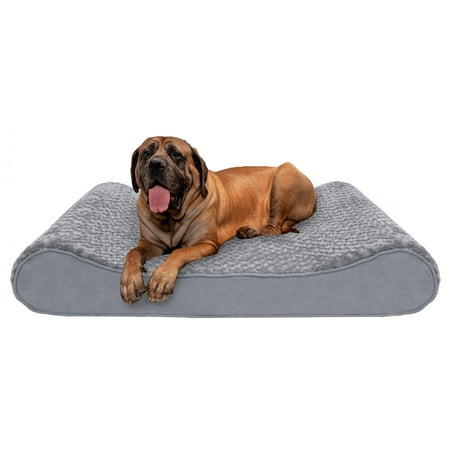 UPC: 0842229118537 | FurHaven Pet Dog Bed | Cooling Gel Memory Foam Orthopedic Ultra Plush Luxe Lounger Pet Bed for Dogs & Cats Gray Jumbo Plus