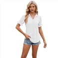 thumbnail image 2 of Blusas Informales Elegantes para Mujer, Camisas con Cuello de Solapa, Blusas de Verano Informales de Negocios A , Blancas, L, 2 of 9
