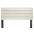 thumbnail image 3 of Tufted Headboard, Full Queen, Ivory White, Velvet, Mid Century Bedroom, Modern Contemporary Boutique HB35665, 3 of 7