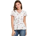 thumbnail image 1 of Blusa Estampado Floral Allegra K Cuello De Corbata Peplum Top Para Mujer Blanco L, 1 of 6