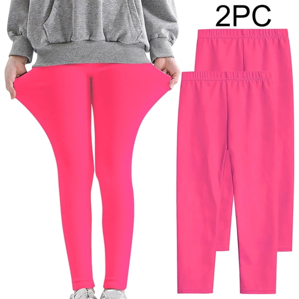 Odeerbi 3-12 Años Niñas 2 Pcs Leggings Mallas Elásticas Lycra Pantalones de Comodidad Suavidad Transpirable Pantimedias