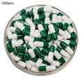 thumbnail image 1 of 1000 Uds. Cápsulas de polvo médico separadas vacías de gelatina hueca transparente blanco + verde ER, 1 of 5
