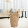 thumbnail image 2 of Garbage Can Solid Wood Waste Bin Round Kitchen Decorative Storage Basket Storage Baskets wood 2 swing cover, 2 of 9