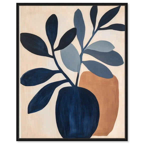 Blue Matisse Jar I Canvas Modern Trendy Prints by Art Remedy, Black Frame, 16 x 20