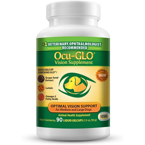 Ocu-GLO Canine Vision Supplement for Medium & Large Dogs - 90 Liquid Gel Caps