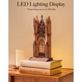 thumbnail image 3 of Robotime 3D Wooden Puzzles, Twin-Tower Cathedral Wooden Model Kits for Adults to Build, DIY Tiny House Craft Kits with LED for Home Decor, Gifts for Adults Kids, 3 of 8