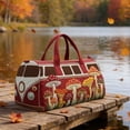 thumbnail image 2 of Vintage Floral Hippie Journey Quilted Duffel Bag, Retro Boho Overnight Luggage Detachable Strap Unisex Everyday Travel Tote, 2 of 6