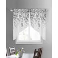 thumbnail image 3 of Grey Botanical Swag Valances for Windows, Weeping Eucalyptus Leaves Watercolor Rod Pocket Sheer Valances for Small Windows, Swag Toppers Light Filtering for Kitchen Living Room 2 Panels 28''x36'', 3 of 6