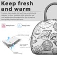 thumbnail image 3 of Insulated Lunch Bag Women, Reusable Sea Shells Black and White Beach Vintage Tote Lunch Box, Leakproof Cooler Lunch Bags for Work Office Travel Picnic, 3 of 4