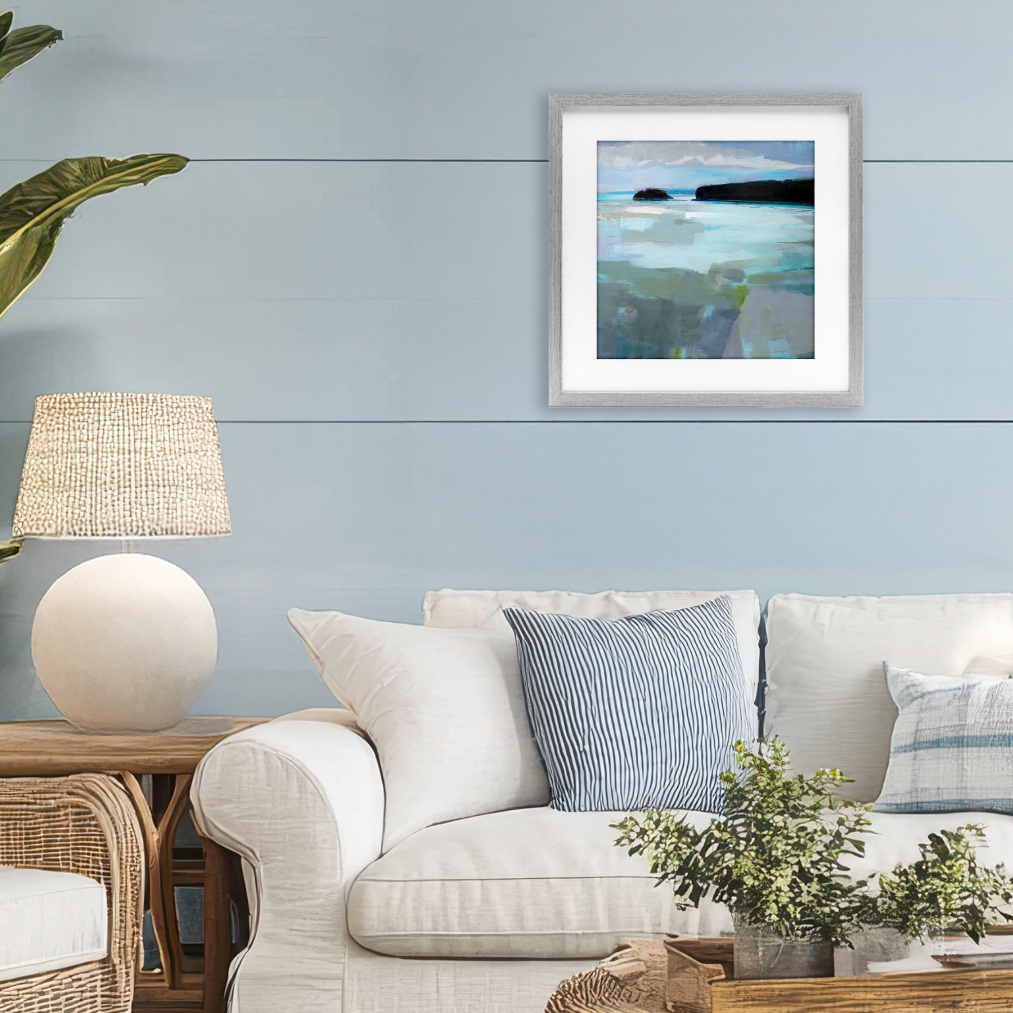 Stupell Industries Freeport Maine Abstraction Gray Framed Print Under Glass, design by Kathleen Robbins