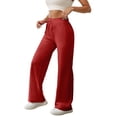 thumbnail image 2 of Sweatpants for Women Elastic High Waist Drawstring Wide Straight Leg Casual Loose Workout Gym Sweat Pants, 2 of 7