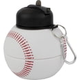 thumbnail image 3 of Collapsible Silicone Baseball Water Bottle Maccabi Art, 1 Liter, 3 of 5