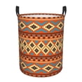 thumbnail image 1 of DouZhe Waterproof Collapsible Large Laundry Baskets, Retro Tribe Aztec Geometry Prints Circular Hamper with Handles, 1 of 7