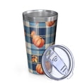 thumbnail image 2 of 16oz Tumblers Fall Pumpkins and Leaves on Plaid Background Stainless Steel Vacuum Insulated Double Wall Travel Tumbler Cups Mug with Lid and Straw,Cleaning Brush for Coffee,Tea, 2 of 4
