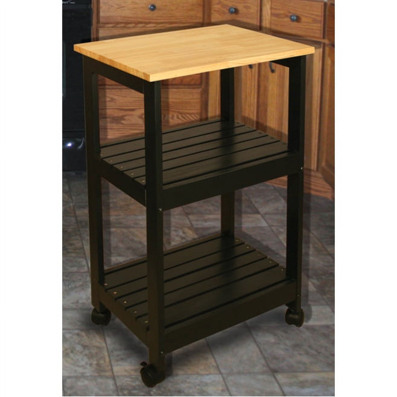 Catskill Craftsmen Utility Kitchen Cart with Open Storage in Black - image 3 of 3