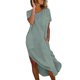 thumbnail image 1 of Vestido de Verano Casual de Mujer, Mezcla de Lino Cuello Redondo sin Mangas Botón Cambio Delantero, 1 of 9