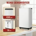 thumbnail image 5 of 50 Pint Dehumidifier for Large Spaces up to 4,500 Sq. Ft, Portable Dehumidifier with Drain Hose & 6L Water Tank, Auto Shut Off, Quiet Home Dehumidifier for Basement, Bedroom, Garage, Bathroom, 5 of 8