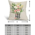 thumbnail image 4 of Floral Leaf Pillow Covers 18x18 Inch Pink Flower Leaves Buffalo Plaid Vase Decorative Pillow Cases Spring Summer Seasonal Square Cushion Covers Farmhouse Home Decor For Porch Couch Outdoor Set of 2, 4 of 6