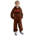 thumbnail image 3 of Gelikeya Boys Girls Hoodie 2 Piece Outfits Kids Rugby Graphic Print Comfortable Hoody Sweatshirts Pants Sets Fashion Sweaters 2-13Y (Coffee, 2-3 Years), 3 of 6