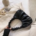 thumbnail image 2 of Bolsa con asa plisada, de mano de piel sintética para mujer, portátil de color sólido (negro) Likrtyny Para Estrenar, 2 of 9
