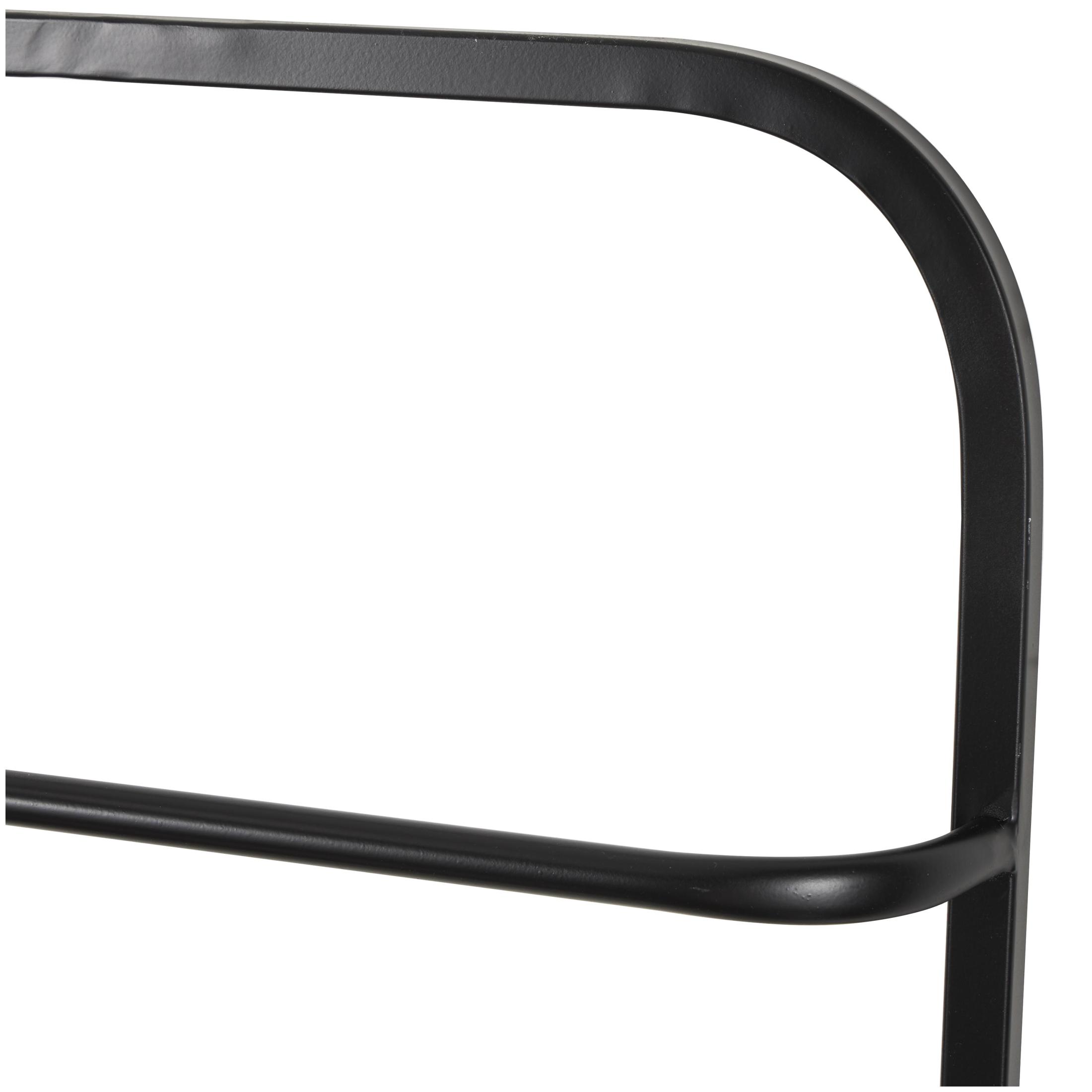 DecMode 19" x 70" Black Metal 6 Rung Ladder with Brown Wood Accents, 1-Piece