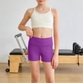 thumbnail image 2 of TAmten Girls Shorts Girls Athletic Shorts Kids High Waisted Yoga Dance Biker Shorts Comfy Gymnastics Shorts 5-14Y(Dark Purple,5-6 Years), 2 of 6