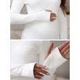 thumbnail image 2 of DARING DIVA Women's Maternity Stretchy Fitted Crew Neck Long Sleeve Tops M White, 2 of 8
