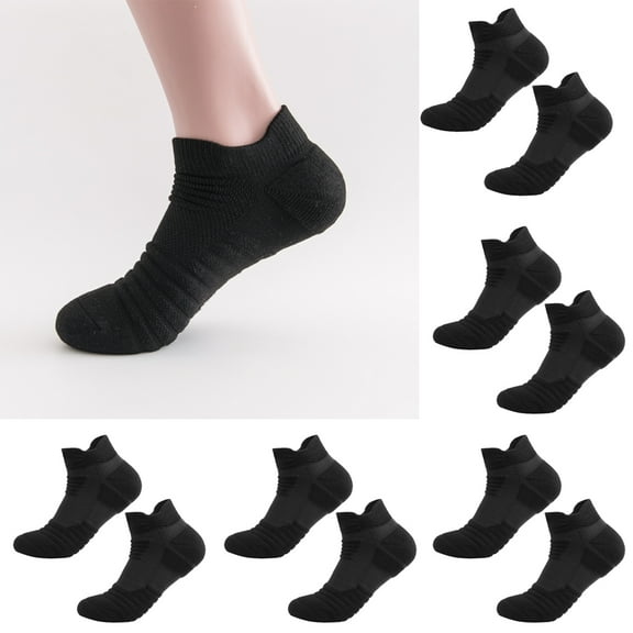 5pcs Men Socks Thickening Short Socks for Sports Running Football Basketball