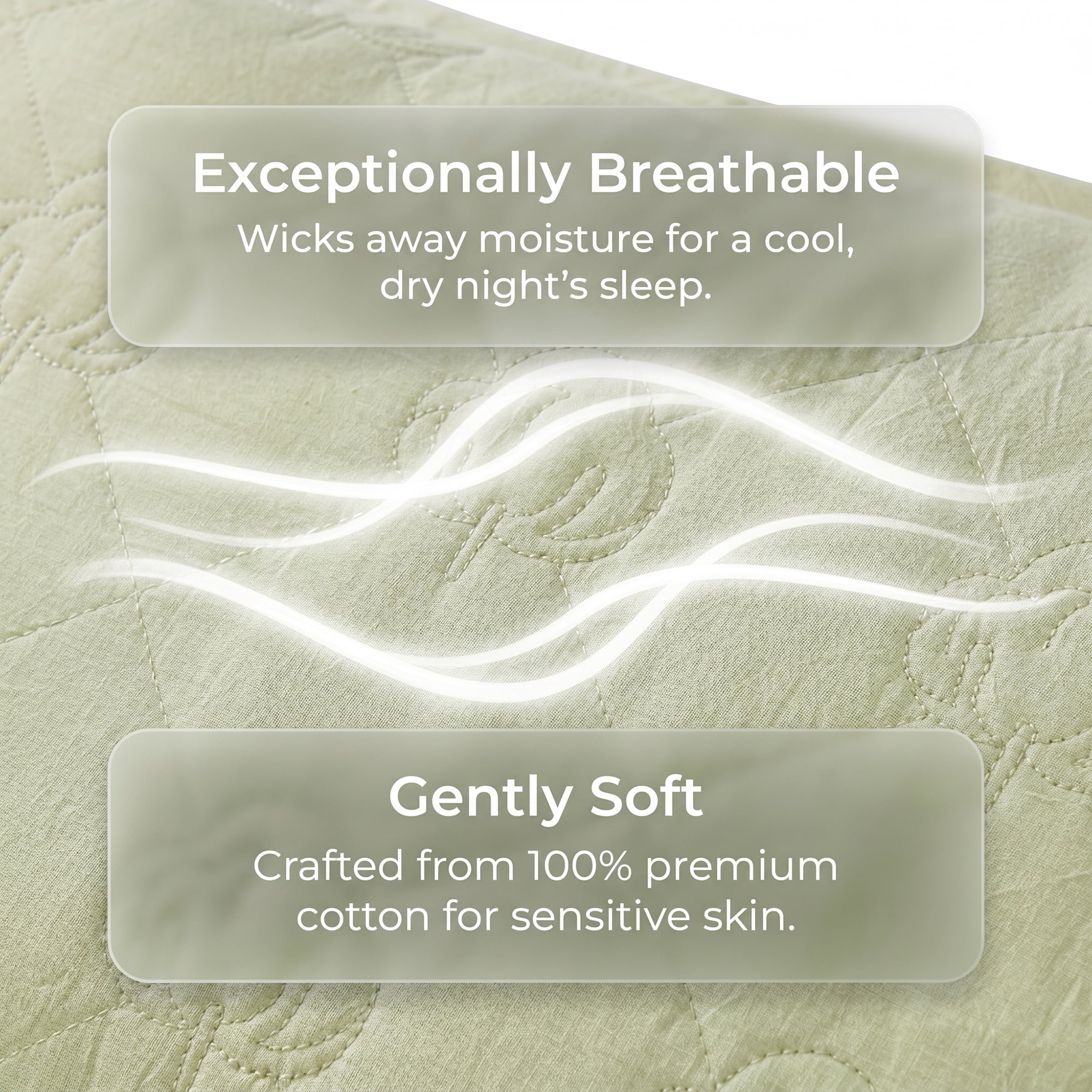 Unique Bargains 1 Pack Breathable Hypoallergenic Cotton Pillow Protector Light Green