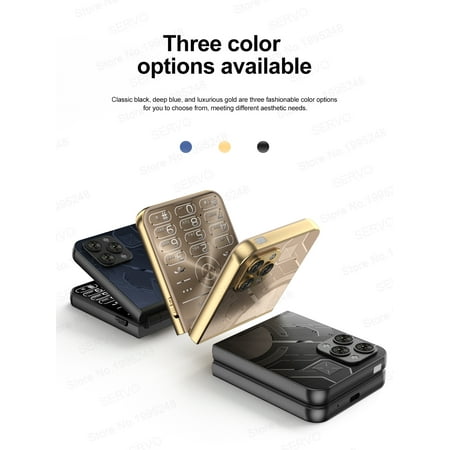 2024 SERVO Flilo9 3G WCDMA Cellphone Foldable 2 SIM Card Speed Dial Blacklist Type-C Flip Mobile Phone 2.6“ Displa